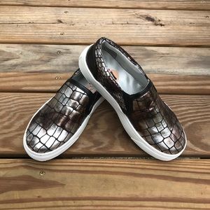 BRAND NEW Metallic Crocodile Statement Sneakers
